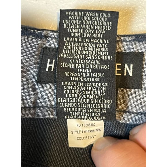 Hang Ten Mens Walk Shorts Plaid Flat Front Mid Rise A1038017PS Navy Blue Size 32 - Picture 9 of 9